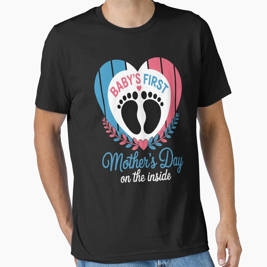 Baby's First Mother's Day On The Inside Pregnant Mom Mommy by Lucaseinar T-Shirts, Hoodie, Sweatshirt (Image 1)