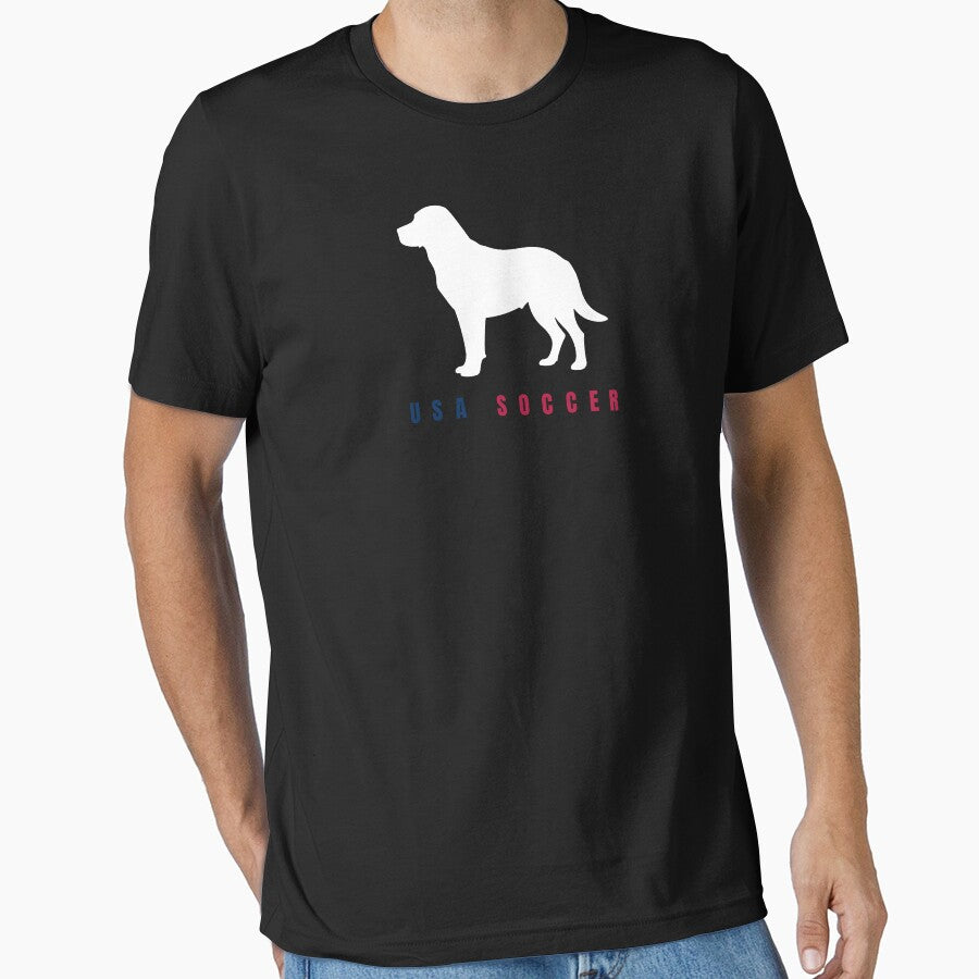 Minimalist Labrador Soccer Line Art Dog (For Dark Apparel) by TailPrints