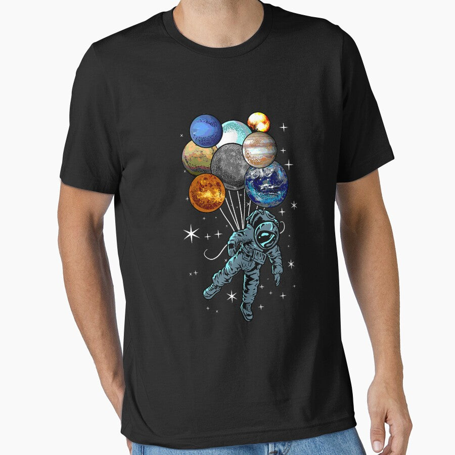 Astronaut Space Balloons Moon Mars Planets by shannange T-Shirts, Hoodie, Sweatshirt | BlankRebels.com (Image 1)