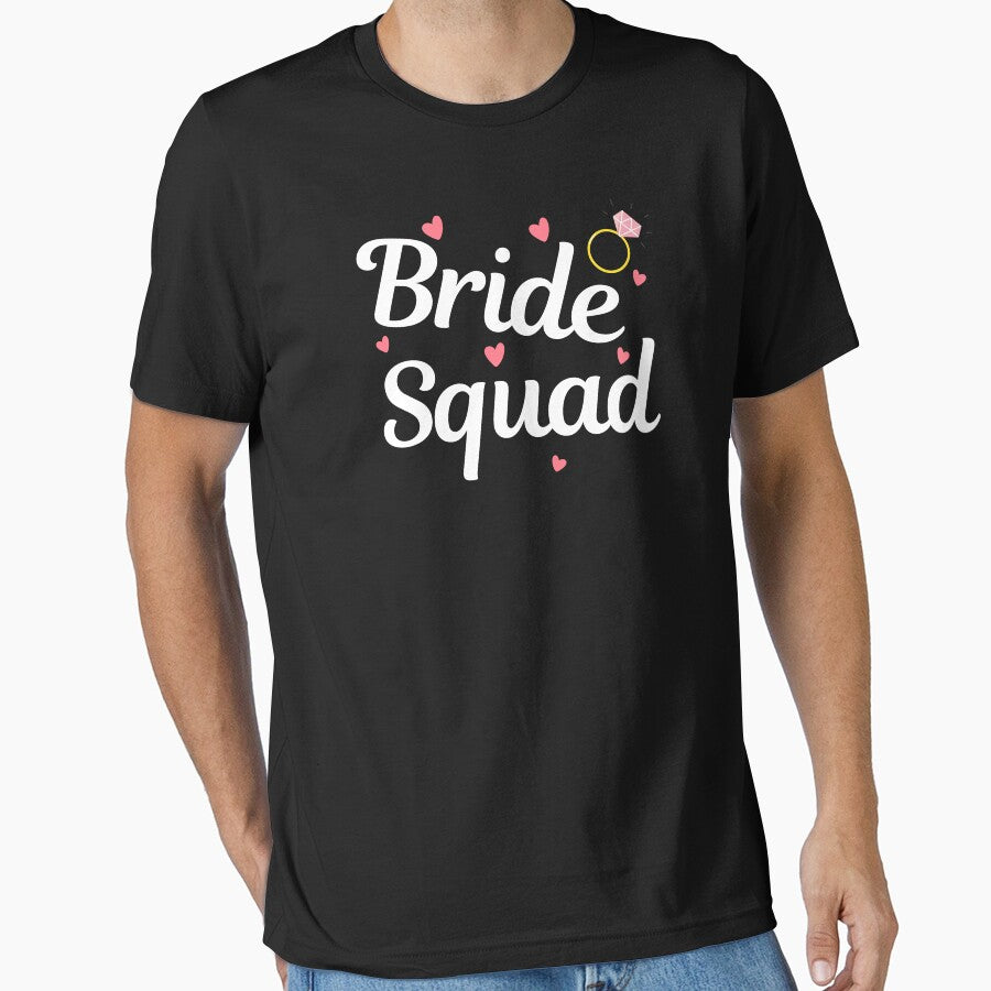 Bride Squad Design - Stylish & Sassy Graphic for Bridal Crew on Black by Pixie-agenca T-Shirts, Hoodie, Sweatshirt (Image 1)