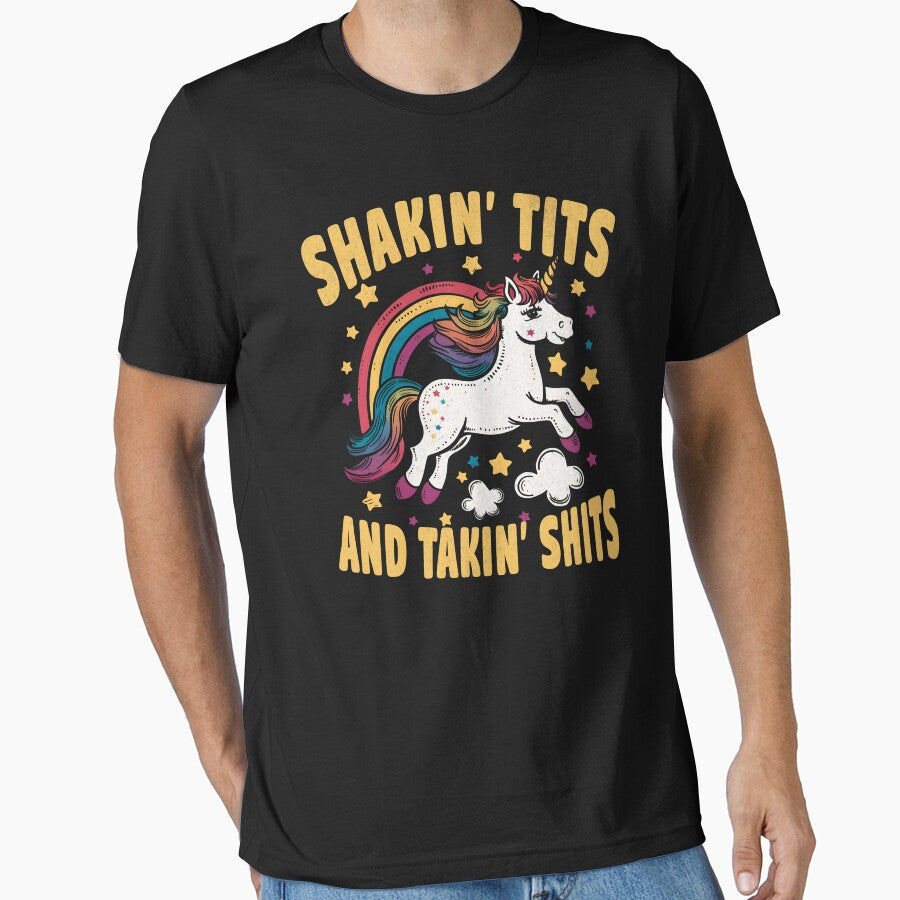 Shakin' Tits Taking' Shits Funny Unicorn T-Shirts, Hoodie, Sweatshirt