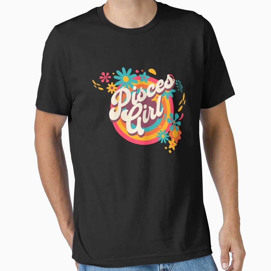 Retro Pisces Girl Hippy Zodiac Horoscope by MasterKlaw T-Shirts, Hoodie, Sweatshirt | BlankRebels.com (Image 1)