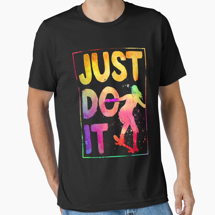 just do it watercolor Skateboarding by JoycePruit T-Shirts, Hoodie, Sweatshirt | BlankRebels.com (Image 1)