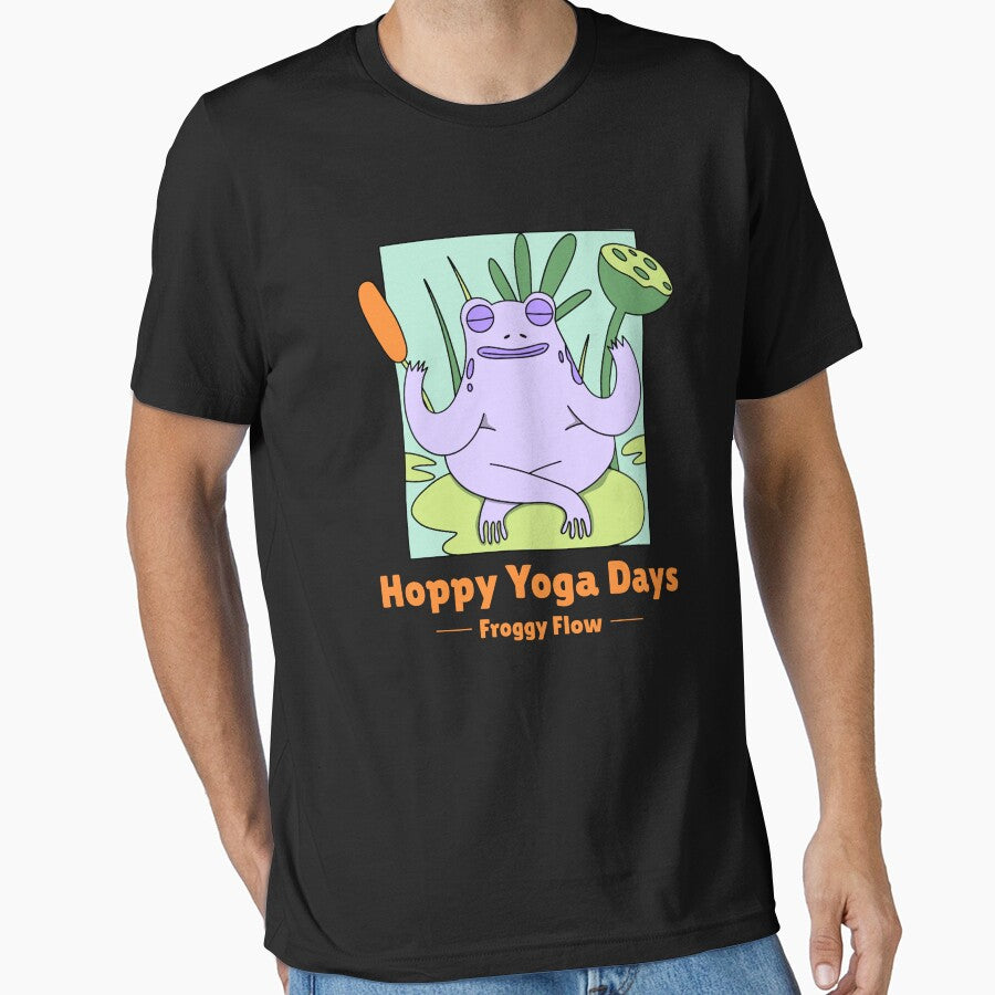 Hoppy Yoga Days, Froggy Flow by LyricsWear T-Shirts, Hoodie, Sweatshirt | BlankRebels.com (Image 1)