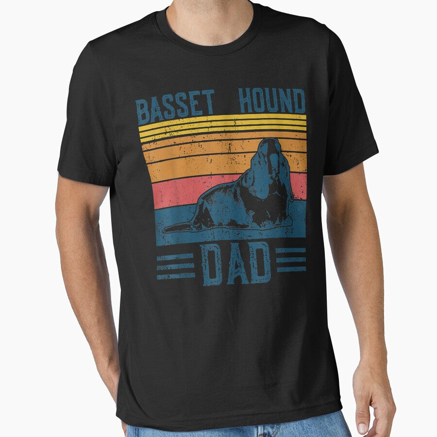 Dog Dad - Vintage Basset Hound Dad by minhyroa T-Shirts, Hoodie, Sweatshirt | BlankRebels.com (Image 1)