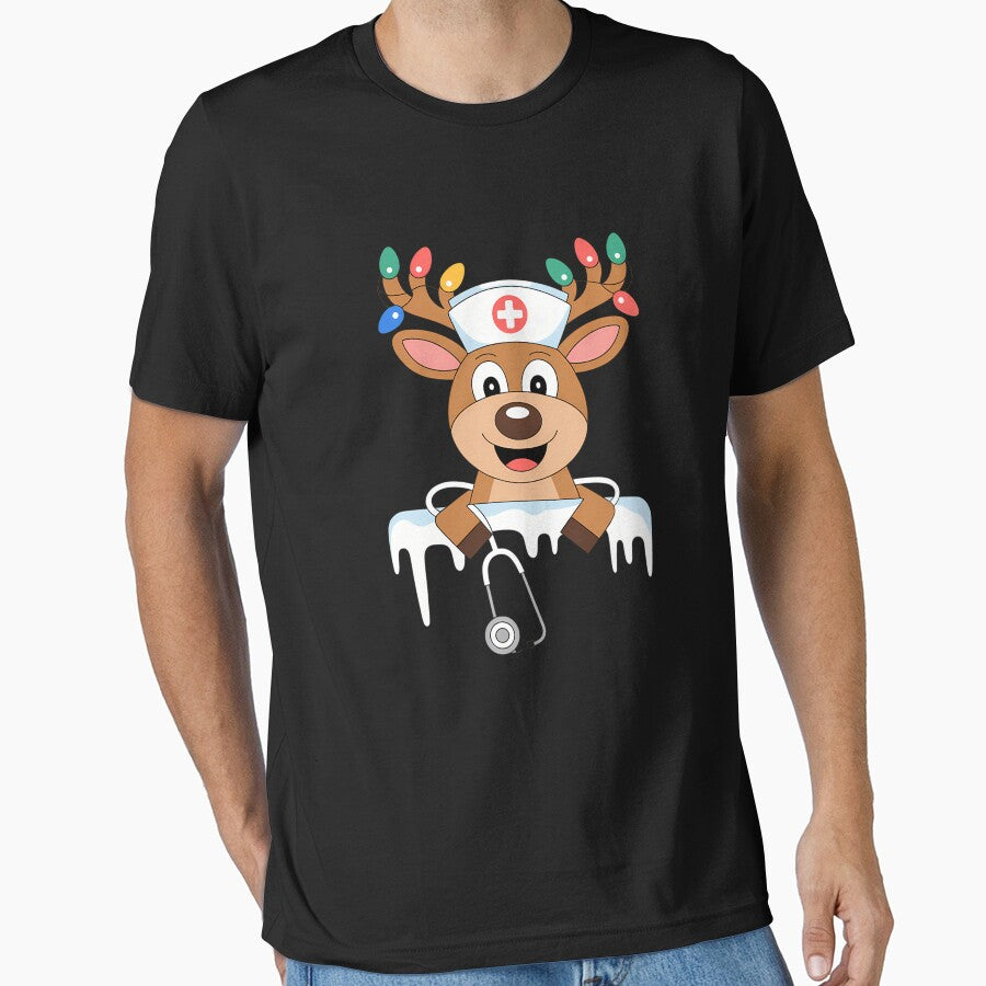 Christmas Nurse Love NICU RN ER Santa Reindeer Nurse Hat by JonBarnes22 T-Shirts, Hoodie, Sweatshirt (Image 1)