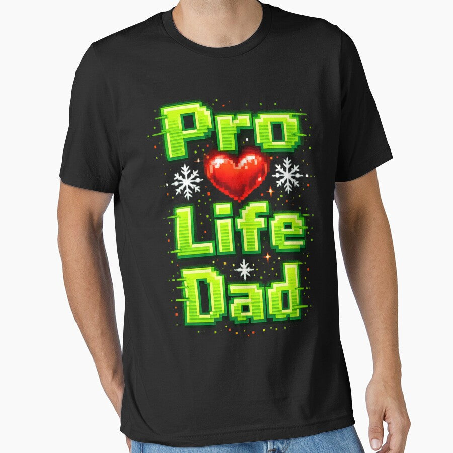 Pro Life Dad – Retro Gaming Father with Heart by SidTastic T-Shirts, Hoodie, Sweatshirt | BlankRebels.com (Image 1)