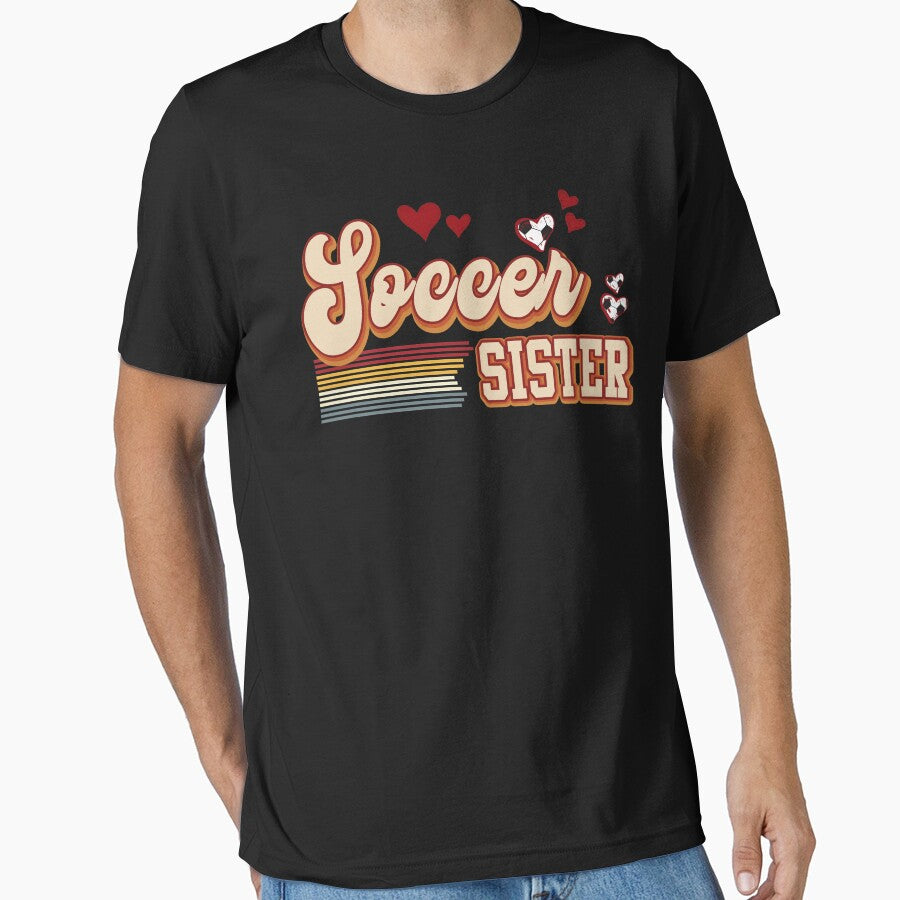 Retro Soccer Sister Vintage Hearts by LarryMBrown