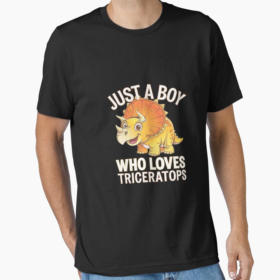 Just A Boy Who Loves Triceratops  Dinosaur Lover Squad by AquaKiev T-Shirts, Hoodie, Sweatshirt | BlankRebels.com (Image 1)