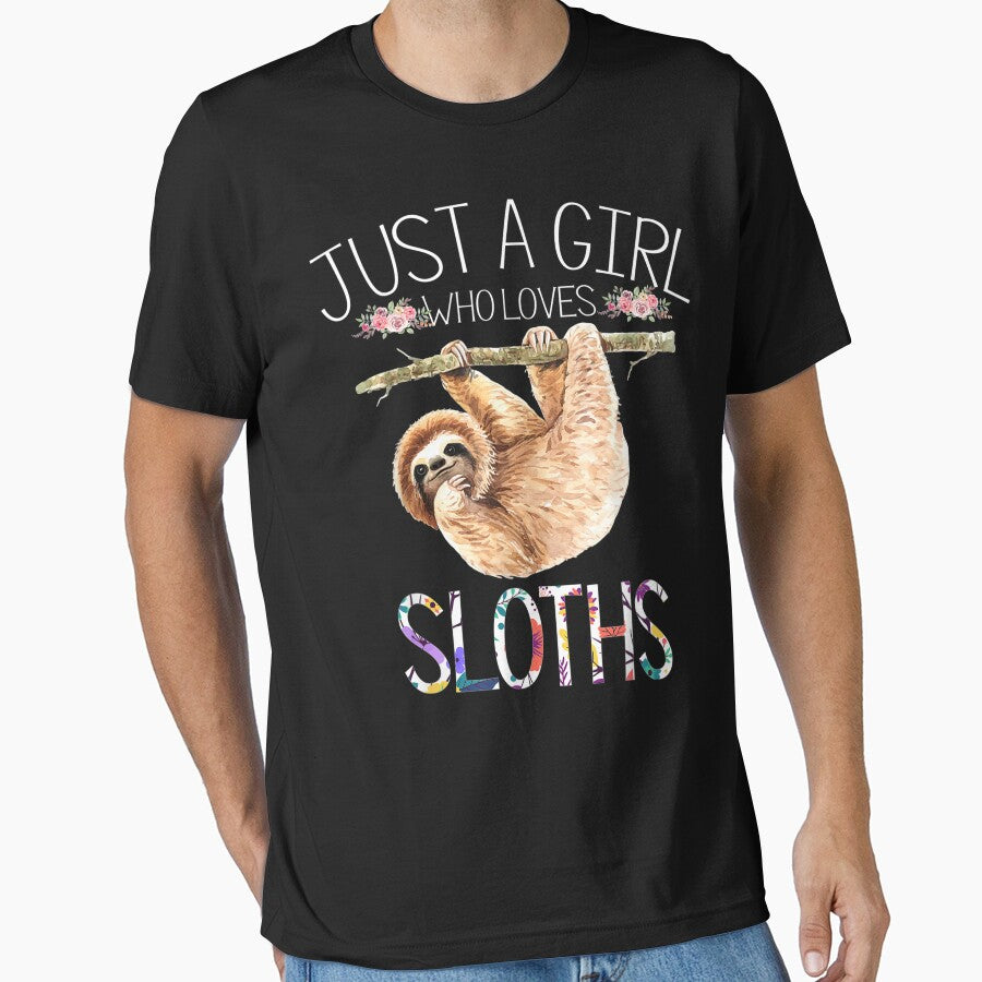 Sloth Just A Girl Who Loves Sloths Lovers by ShereeStudio T-Shirts, Hoodie, Sweatshirt | BlankRebels.com (Image 1)