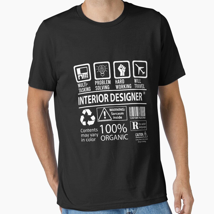 Interior Designer T Shirt - MultiTasking Certified Job Gift Item Tee by sabinacsnm