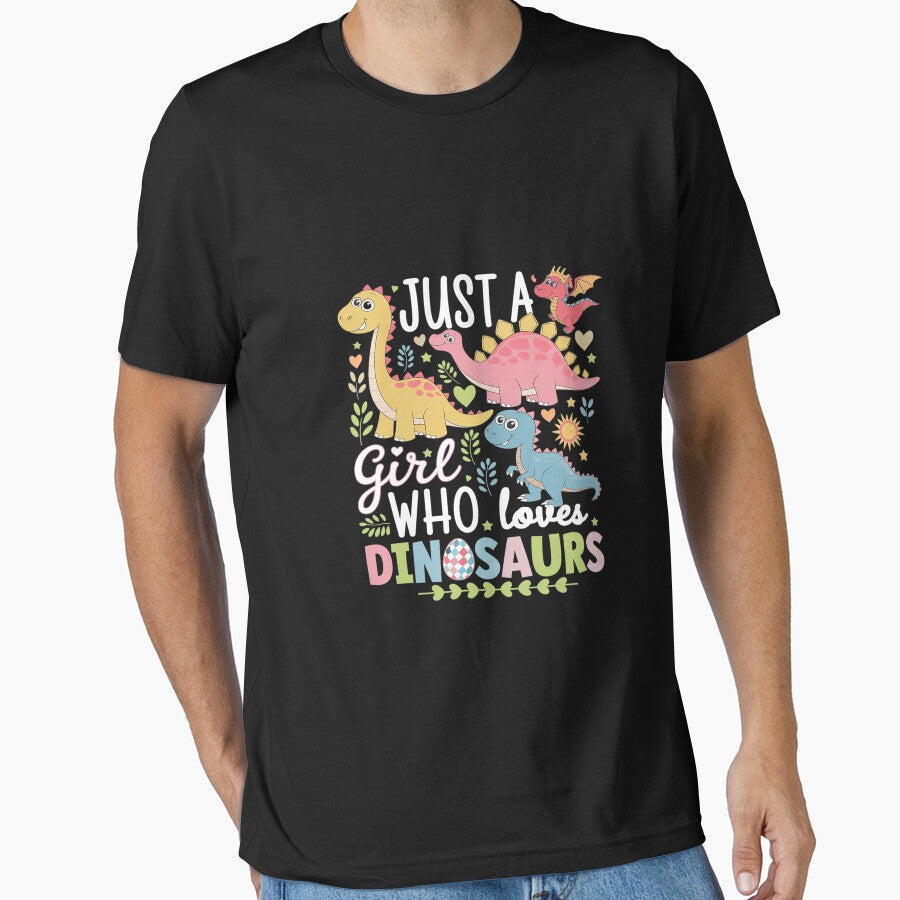 Just a Girl Who Loves Dinosaurs Kid Teen Women Dino 1 by AquaKiev T-Shirts, Hoodie, Sweatshirt | BlankRebels.com (Image 1)