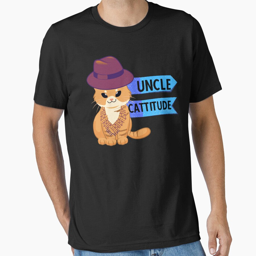 UNCLE CATTITUDE - Funny Cat Pictures with cat sayings and captions by FunnyCatsFam T-Shirts, Hoodie, Sweatshirt (Image 1)