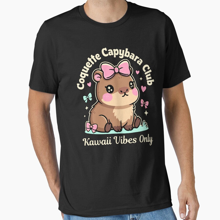 Coquette Capybara Club – Kawaii Vibes Only by pkk72 T-Shirts, Hoodie, Sweatshirt | BlankRebels.com (Image 1)