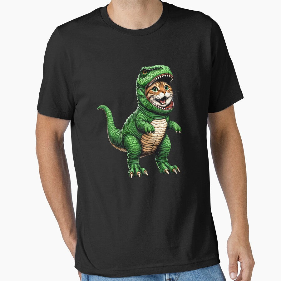 Cat Wearing Dinosaur Outfit Funny Kitten Lover by Kimberley King Art  King Art T-Shirts, Hoodie, Sweatshirt (Image 1)