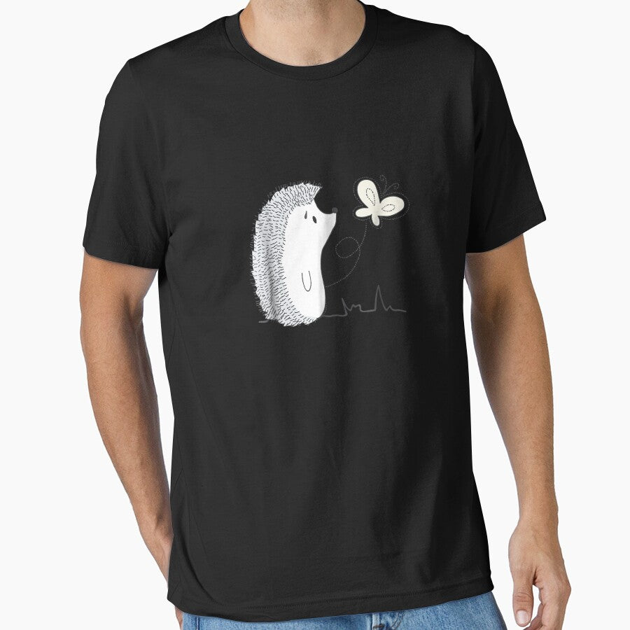 Cute Vintage Hedgehog & Butterfly Art by YolandaRoberts T-Shirts, Hoodie, Sweatshirt | BlankRebels.com (Image 1)