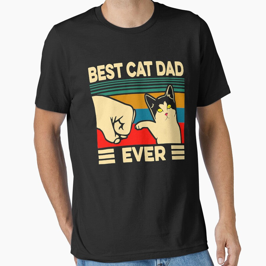 Best Cat Dad Ever Vintage Men Bump Fit Fathers by Leon-Alexander T-Shirts, Hoodie, Sweatshirt | BlankRebels.com (Image 1)