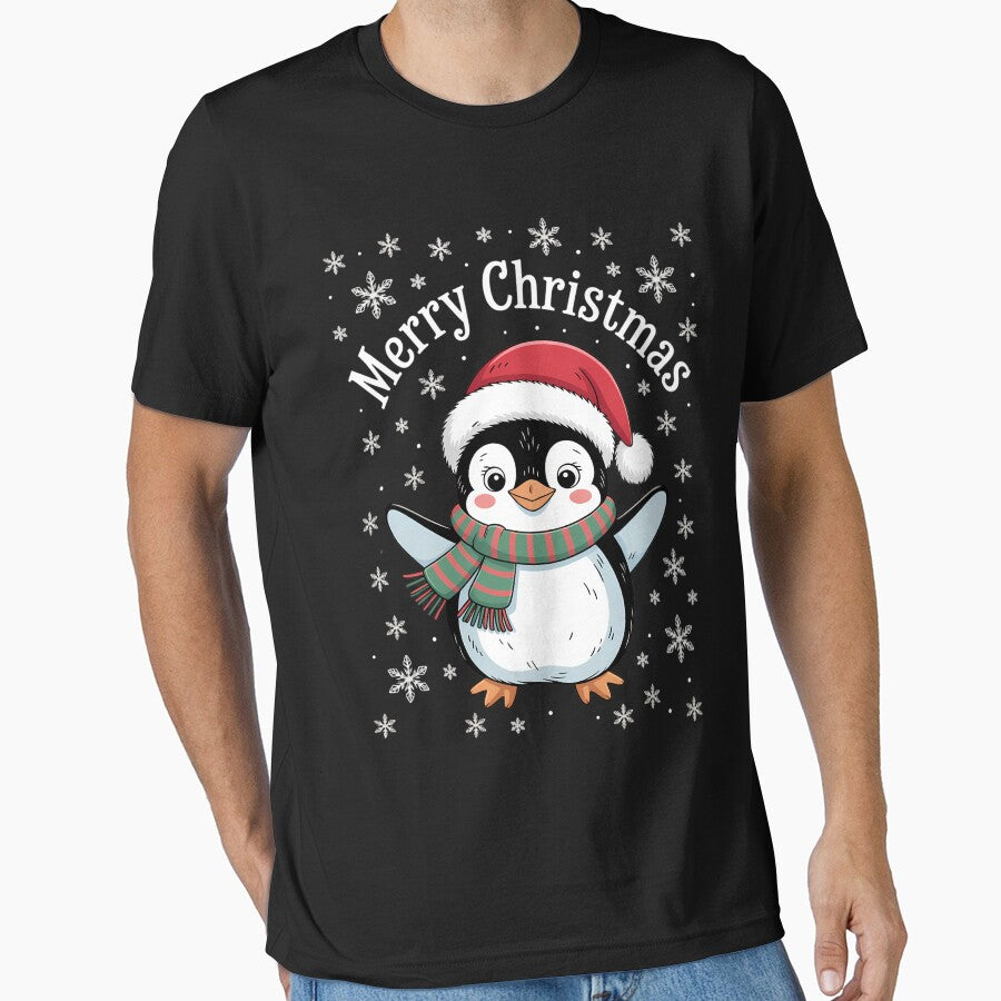 Merry Christmas Penguin Cute Santa Winter Holiday by Sea4Adventures T-Shirts, Hoodie, Sweatshirt | BlankRebels.com (Image 1)