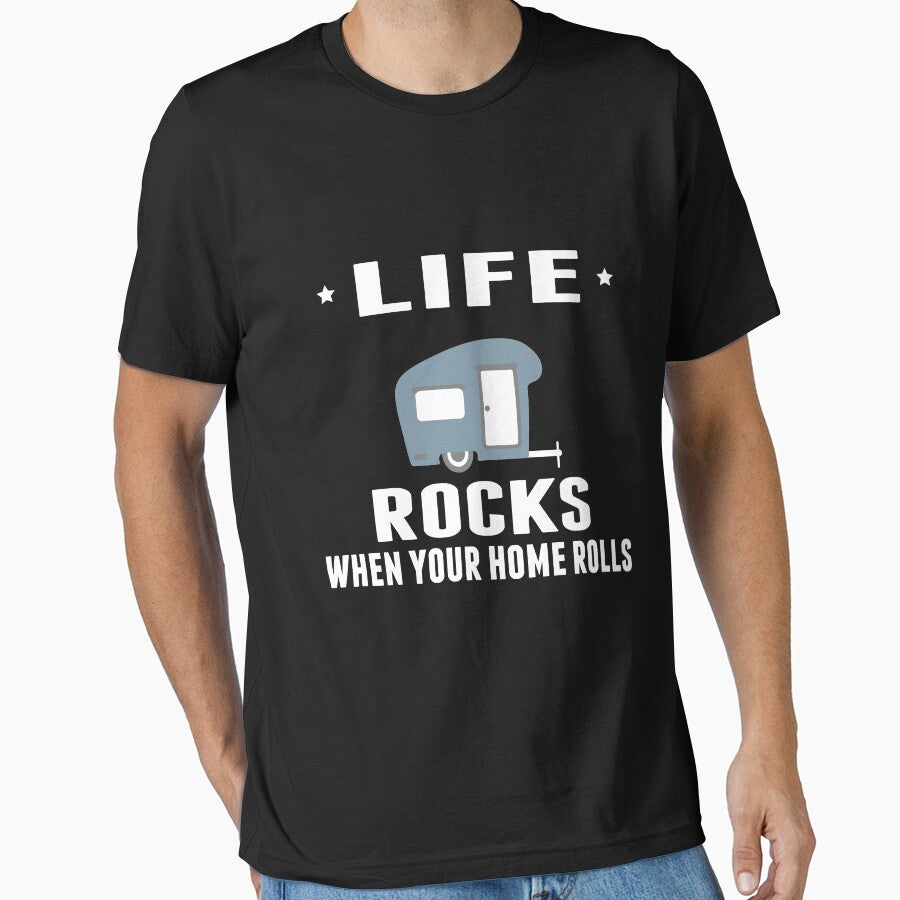 Life Rocks When Your Home Rolls Camping Gift- Funny Camping Shirt ,Camping Tees, Camp T shirt, Camping Shirt... (Image 1)