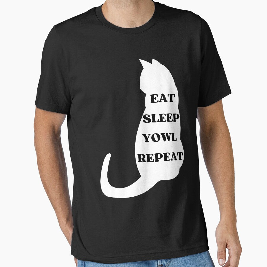 EAT SLEEP YOWL REPEAT - Funny Cat Pictures With Cat Sayings and Captions by FunnyCatsFam T-Shirts, Hoodie,... (Image 1)