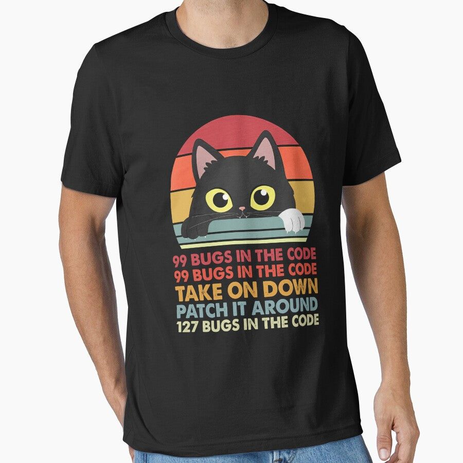 99 bugs in the code take one down patch in around humor lover vintage retro by elizabethdawnn T-Shirts, Hoodie,... (Image 1)