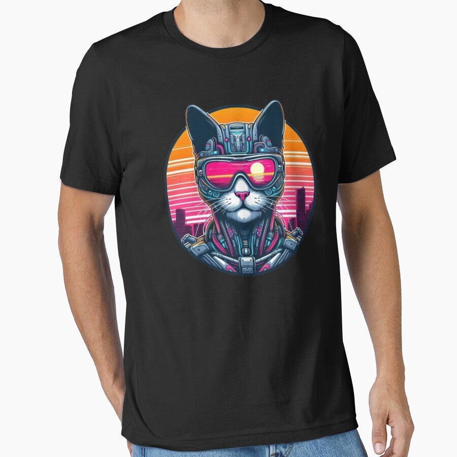 Cyberpunk Cat by CreativeArt1210 T-Shirts, Hoodie, Sweatshirt | BlankRebels.com (Image 1)