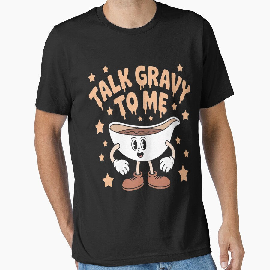 Talk Gravy To Me Thanksgiving Pun Gravy Lover Turkey by HaiharryCartoon T-Shirts, Hoodie, Sweatshirt (Image 1)