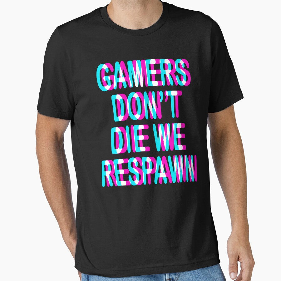 GAMING - GAMERS DON'T DIE WE RESPAWN, TRIPPY 3D GAMING by ShirtWreck T-Shirts, Hoodie, Sweatshirt | BlankRebels.com (Image 1)