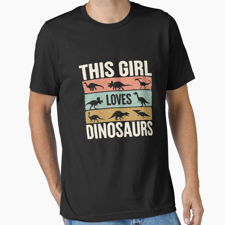 This Girl Loves Dinosaurs Dinosaur Outfit Dinosaur by joyouartArt T-Shirts, Hoodie, Sweatshirt | BlankRebels.com (Image 1)