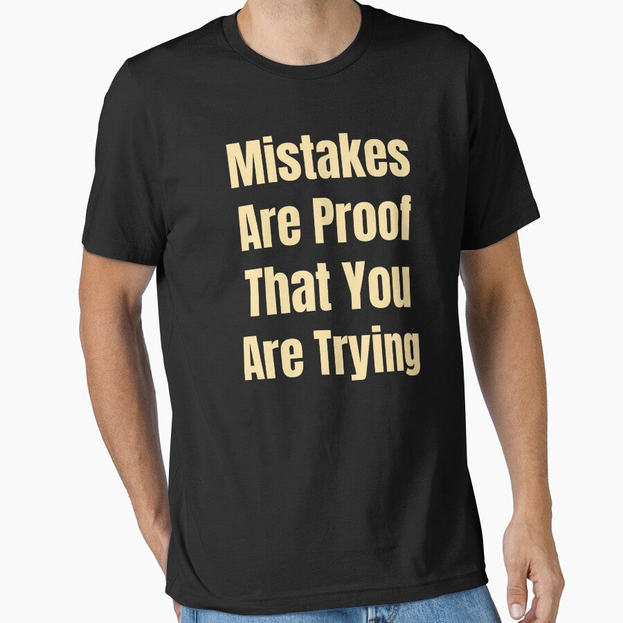Mistakes Are Proof That You Are Trying | Inspirational Quote | Motivational Quote | Gold Bold by campingforge... (Image 1)