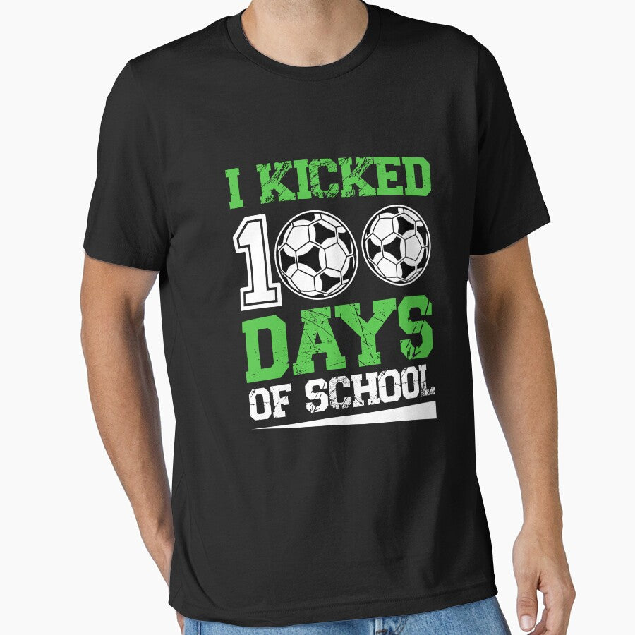 I Kicked 100 Days of School Soccer 100th Day Sport Kids Boys by SakuraPxl