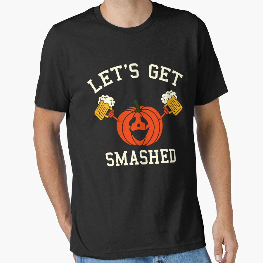 Pumpkin Says Let's Get Smashed Halloween Drinking by Teapot-art T-Shirts, Hoodie, Sweatshirt | BlankRebels.com (Image 1)