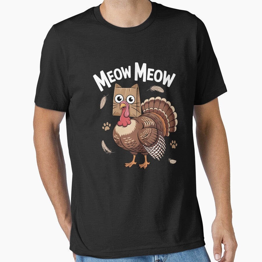 Thanksgiving Cat Fake Cat Meow Thanksgiving Turkey by angolinnArt T-Shirts, Hoodie, Sweatshirt | BlankRebels.com (Image 1)