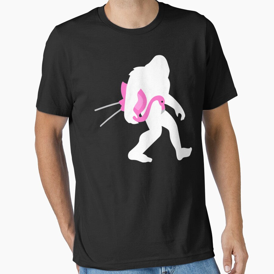Bigfoot & Lawn Flamingo Hoodie Sasquatch Gift by ReeseTee T-Shirts, Sweatshirt | BlankRebels.com (Image 1)