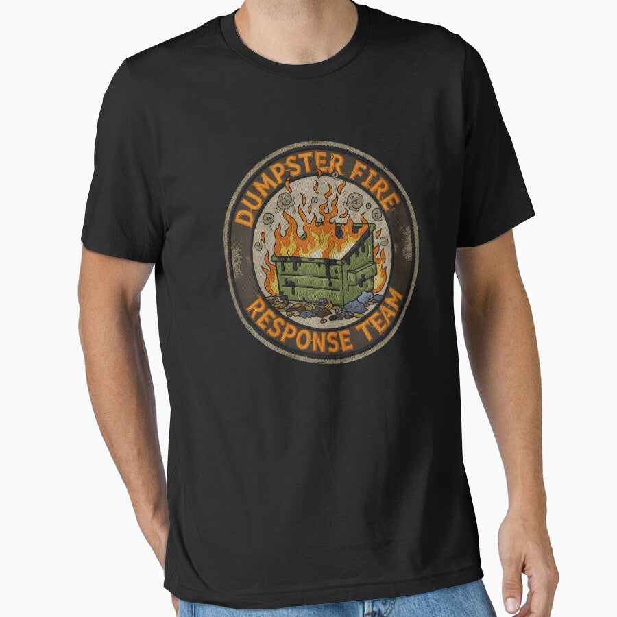 Dumpster Fire Response Team – Funny Chaos Humor Badge | Sarcastic by Cree8if T-Shirts, Hoodie, Sweatshirt (Image 1)