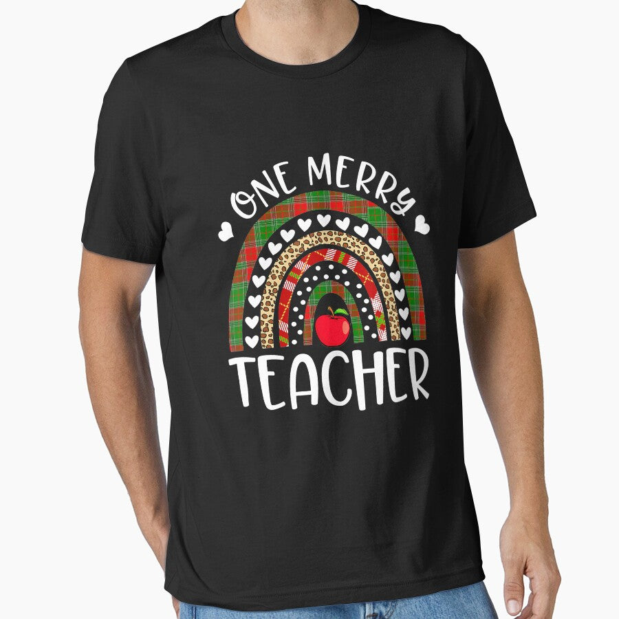 One Merry Teacher Christmas Rainbow by larryscott84 T-Shirts, Hoodie, Sweatshirt | BlankRebels.com (Image 1)