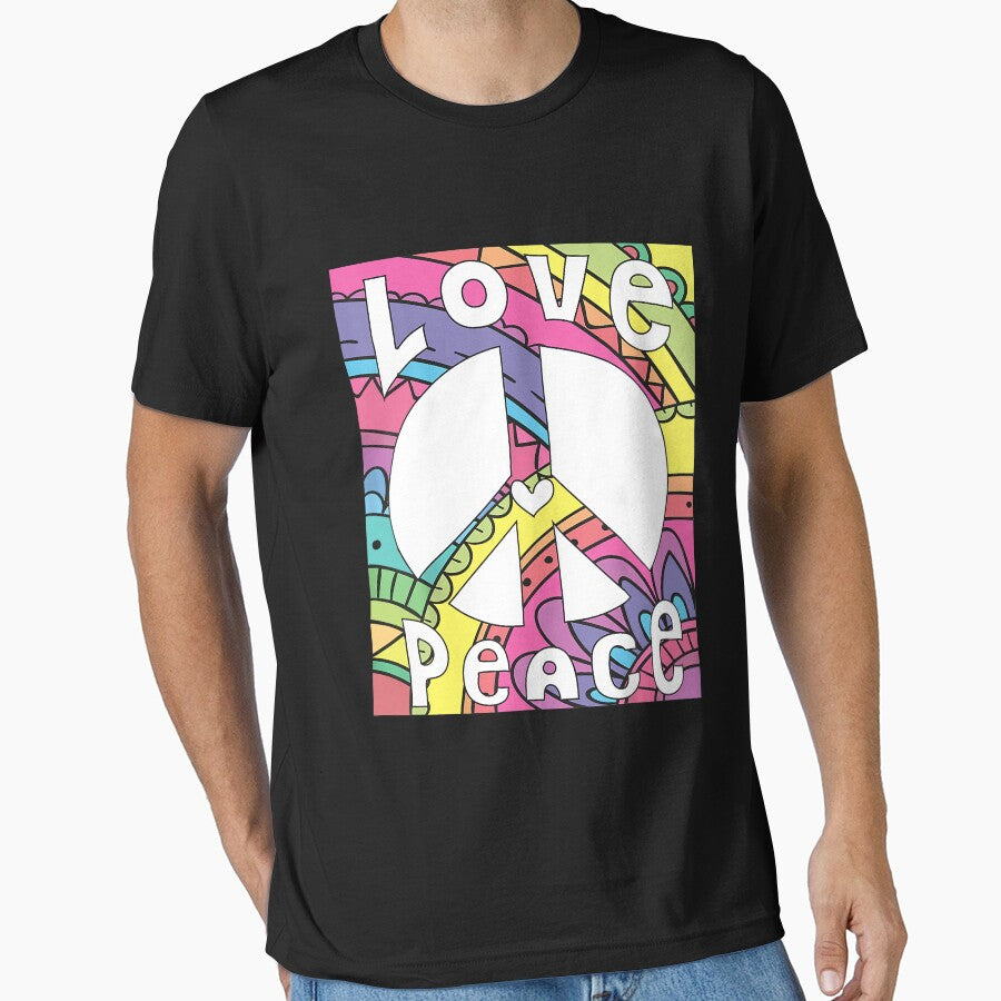 Peace Sign Love 60s 70s Tie Die Hippie Art by shannange T-Shirts, Hoodie, Sweatshirt | BlankRebels.com (Image 1)