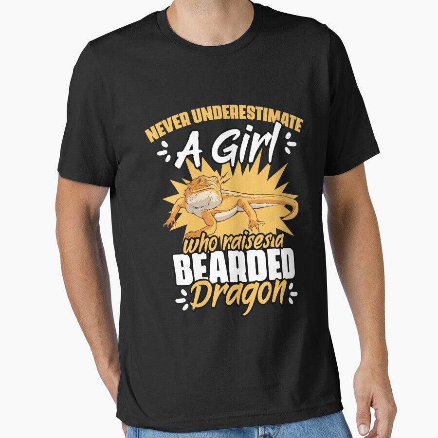 Never Underestimate A Girl Funny Beardie Bearded Dragon Fans by Nessshirts T-Shirts, Hoodie, Sweatshirt (Image 1)