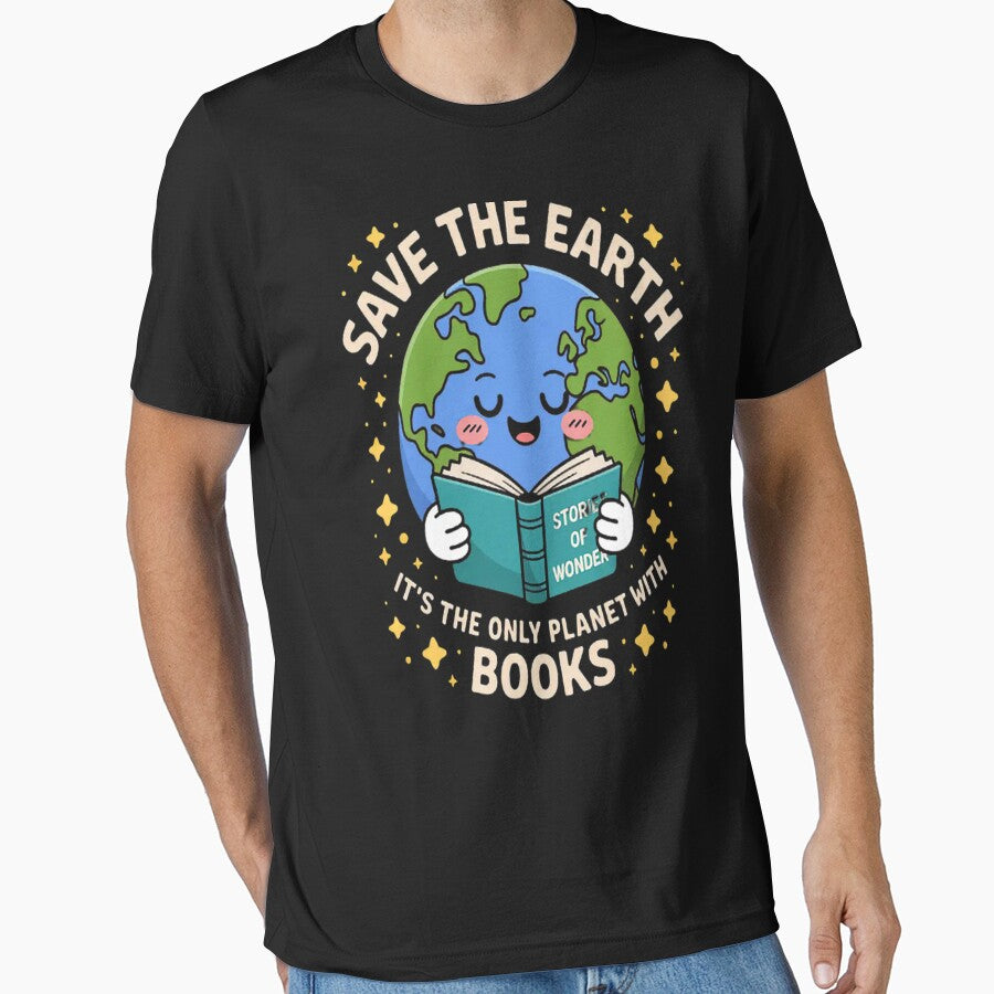 Save Earth It´s Only Planet With Books Reader Earth day by TheRetroStyle T-Shirts, Hoodie, Sweatshirt (Image 1)