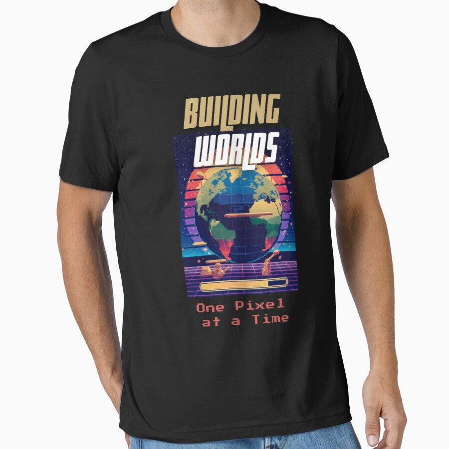 Gamedev Pixel Art – 8-Bit Earth Under Construction by zax454 T-Shirts, Hoodie, Sweatshirt | BlankRebels.com (Image 1)