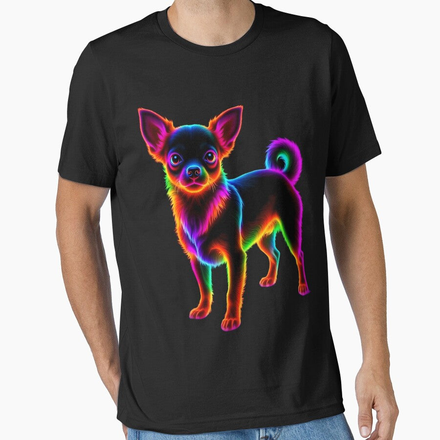 Trippy Neon Chihuahua – Vibrant Psychedelic Dog Design by WHConwayDesigns