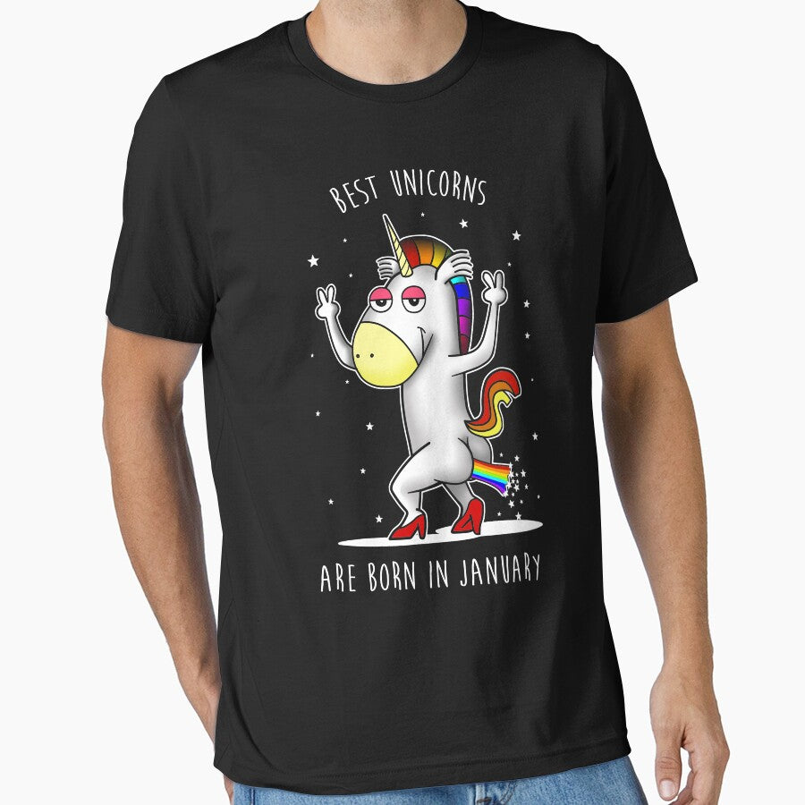 Unicorn T-shirts Rainbow Unicorn For January by giftforfriend Hoodie, Sweatshirt | BlankRebels.com (Image 1)