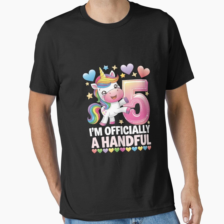 I'm Officially A Handful Unicorn 5th Birthday Girls Kids by CombatTask T-Shirts, Hoodie, Sweatshirt (Image 1)