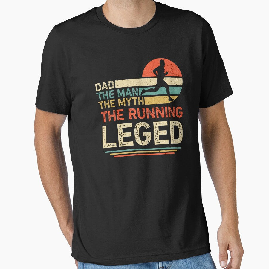 Running Dad The Man The Myth The Legend Retro by RareBunny T-Shirts, Hoodie, Sweatshirt | BlankRebels.com (Image 1)