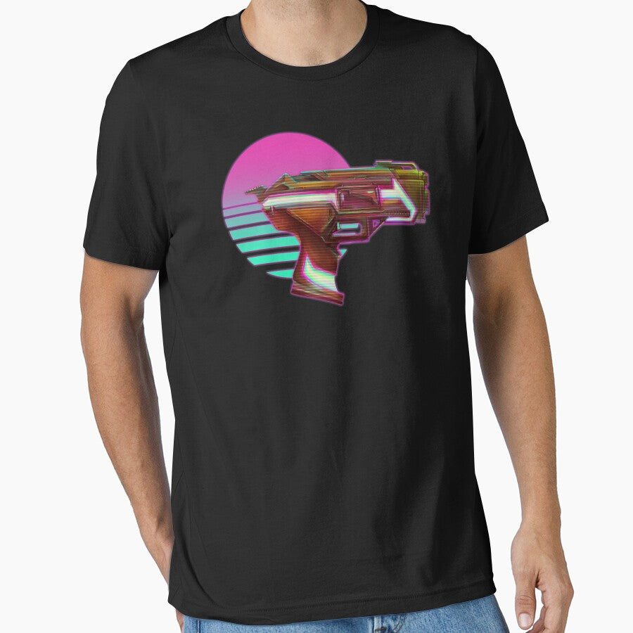 Cyberpunk Vaporwave Cyberwave Gun Blaster Pistol by banditjoj T-Shirts, Hoodie, Sweatshirt | BlankRebels.com (Image 1)
