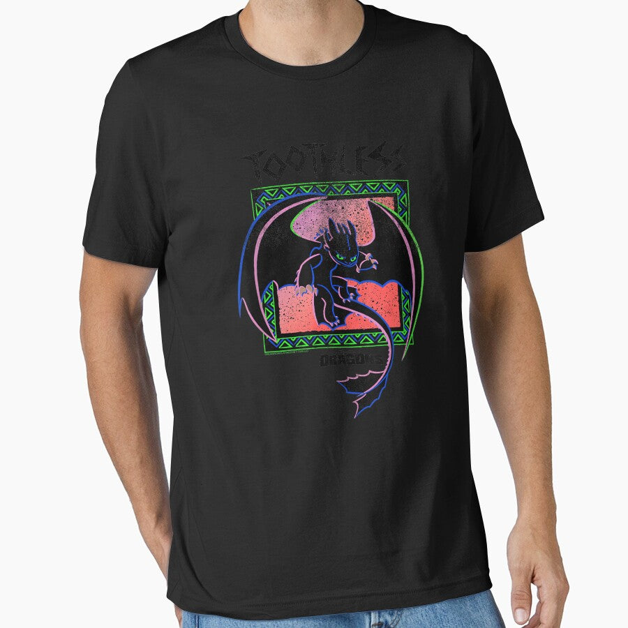 Toothless Neon Dragon Artwork by AriePollich T-Shirts, Hoodie, Sweatshirt | BlankRebels.com (Image 1)