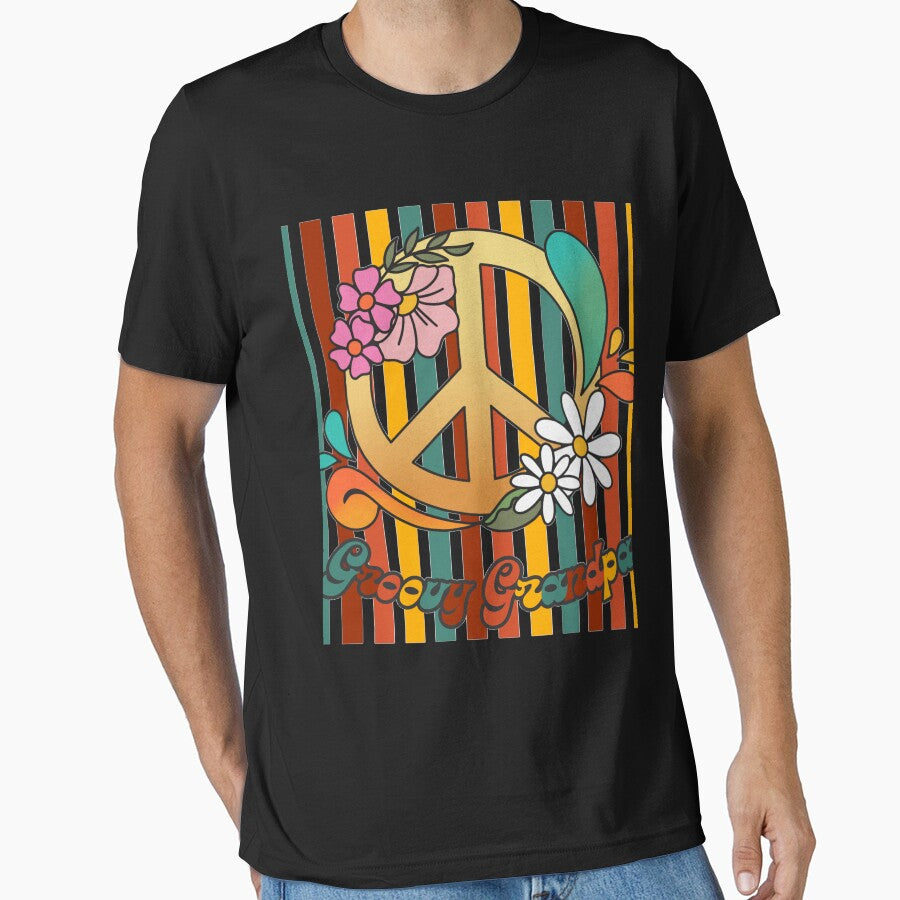 Groovy Grandpa. Cool Hippie Grandfather by Rebel-Design T-Shirts, Hoodie, Sweatshirt | BlankRebels.com (Image 1)