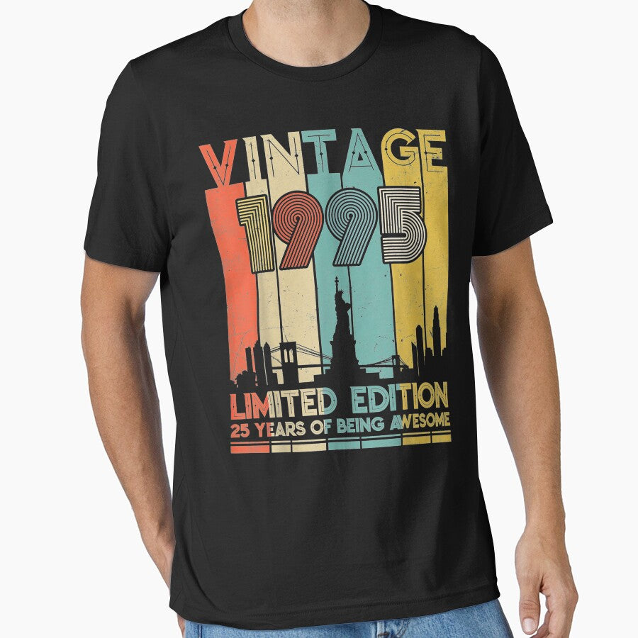 Vintage Made In 1995 - 25Th Birthday 25 Years Old Gift by HillyArts T-Shirts, Hoodie, Sweatshirt | BlankRebels.com (Image 1)