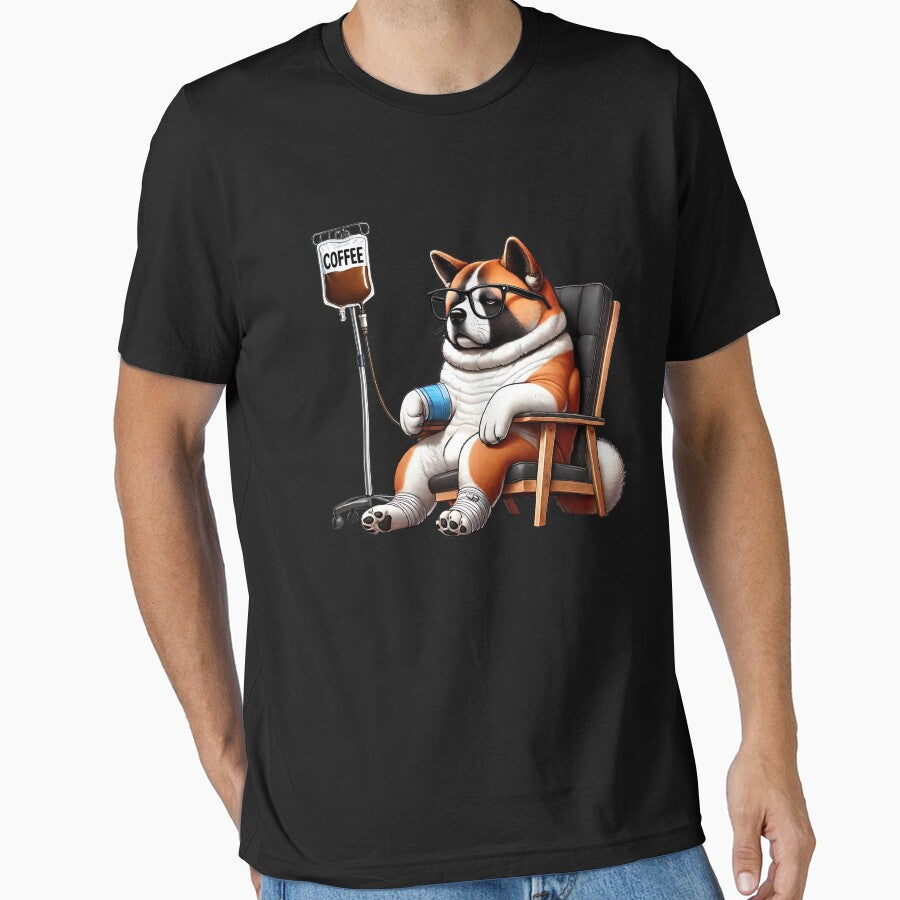 Funny Akita Coffee Drink Dog Lover by Kimberley King Art  King Art T-Shirts, Hoodie, Sweatshirt | BlankRebels.com (Image 1)