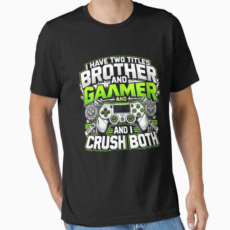 Brother and Gamer - Funny Gaming T-Shirt by Zazoo-prints